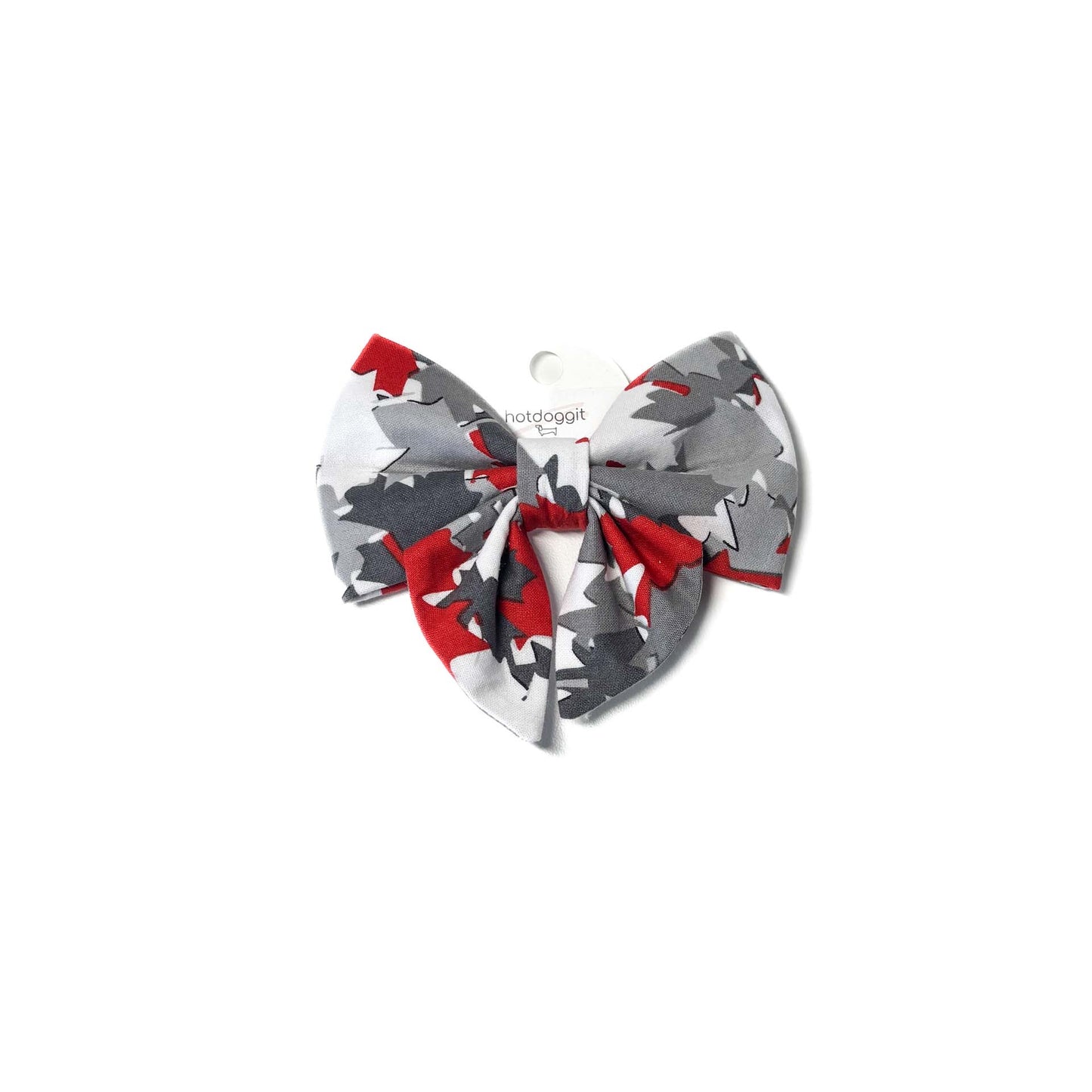 Sailor Bow| Maple Leaf - Red Grey White