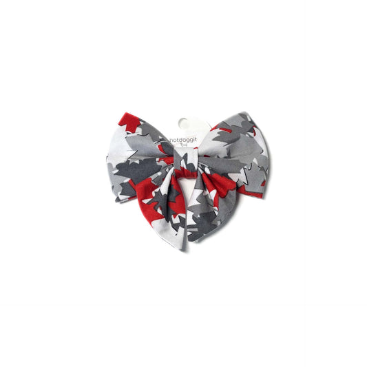 Sailor Bow| Maple Leaf - Red Grey White
