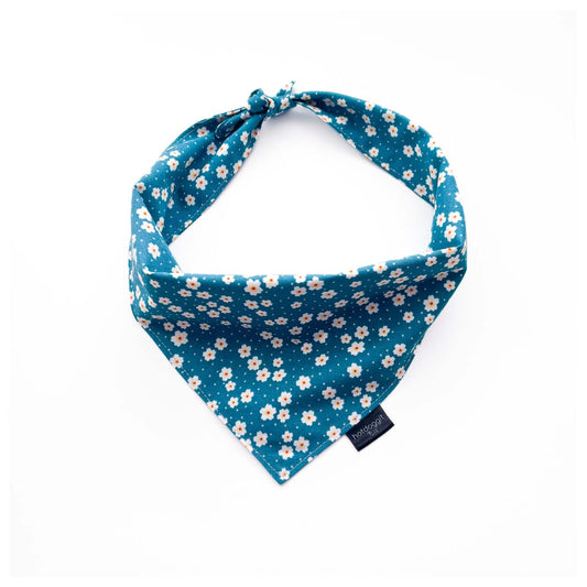 Bandana | Teal - White Flower