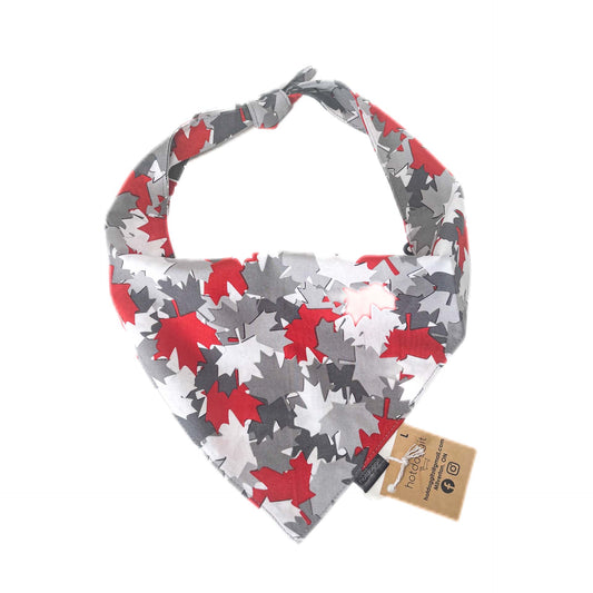 Bandana | Maple Leaf - Red Grey White