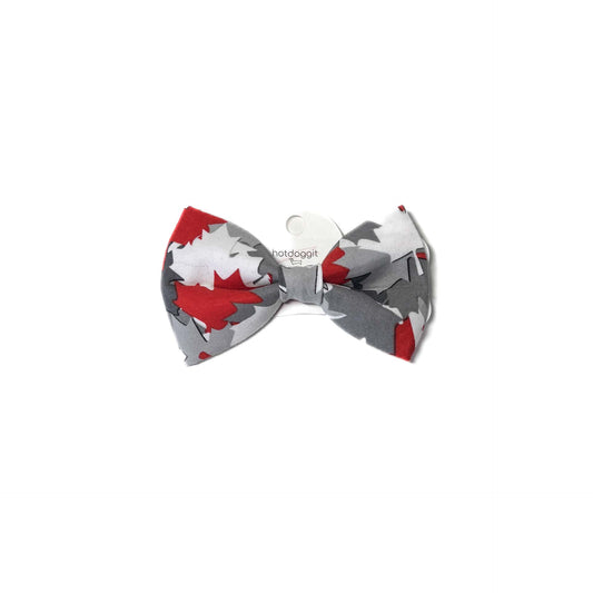 Bow Tie | Maple Leaf - Red Grey White