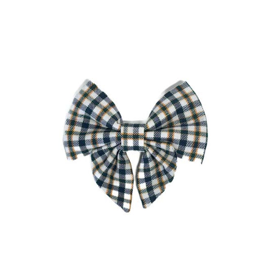 Sailor Bow | Plaid - Black White Gold