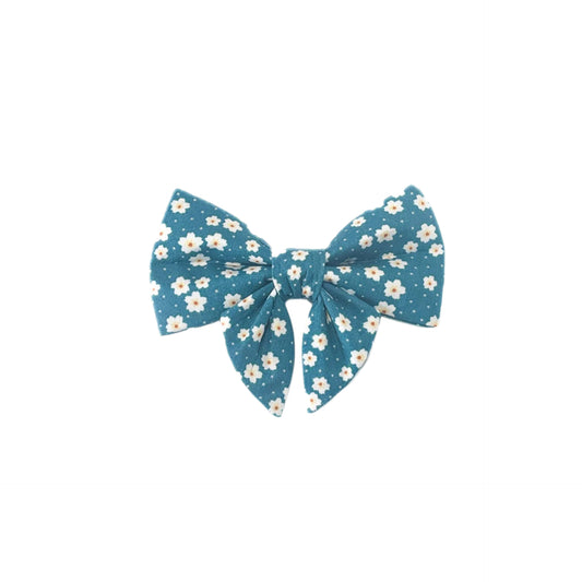 Sailor Bow | Teal White Flower