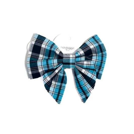 Sailor Bow | Plaid - Black Blue White