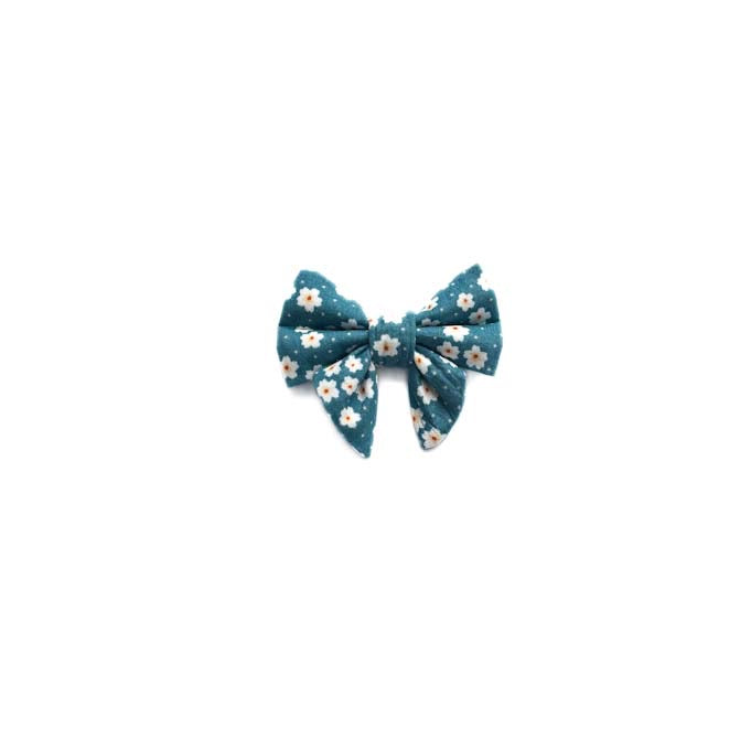 Sailor Bow | Teal White Flower